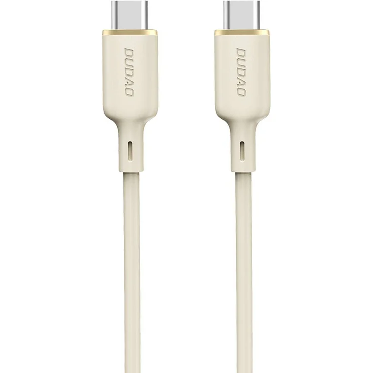Dudao L7SCC USB-C zu USB-C Kabel 100W, 2m, beige, Silikon, Schnellladung
