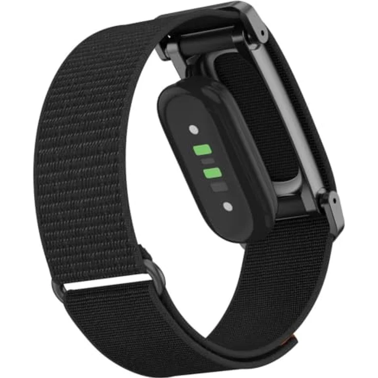 Wigento Smartwatch-Armband Nylon für Google Fitbit Air, atmungsaktiv, schwarz, mit Klettverschluss und Metall Schutzgehäuse – Bild 4
