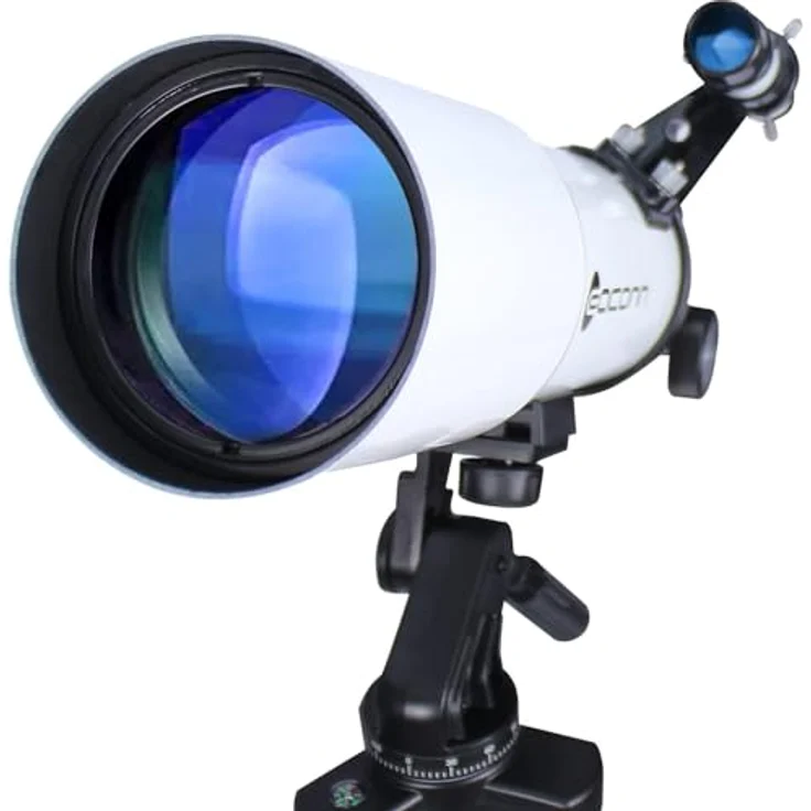 EACONN Astronomie Teleskop, 80mm Blende mit 30x-66x Vergrößerung, tragbares Refraktorteleskop für Erwachsene, Weiß – Bild 3