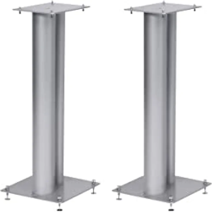 NorStone Lautsprecherständer Stylum 2 (60cm), stabil aus Metall, bis 50kg belastbar, Silber (matt)