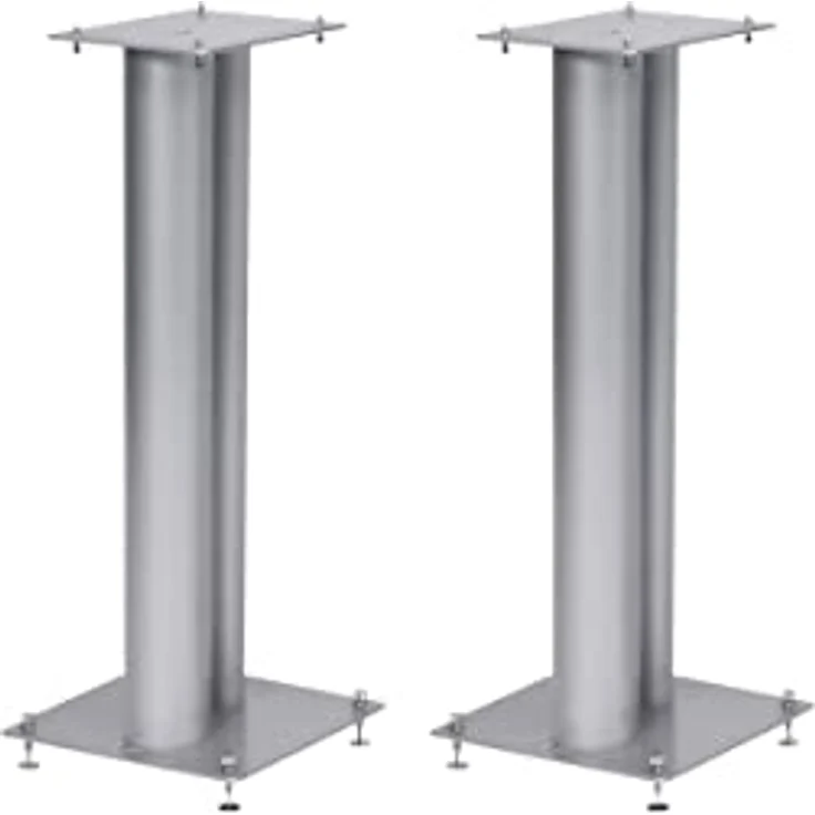 NorStone Lautsprecherständer Stylum 2 (60cm), stabil aus Metall, bis 50kg belastbar, Silber (matt)