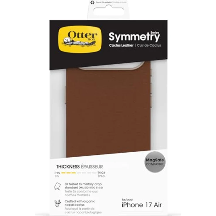 OtterBox Symmetry Series Cactus Leather MagSafe Hülle für iPhone Air, stoßfest und sturzsicher, braun, 3X militärisch geprüft – Bild 5