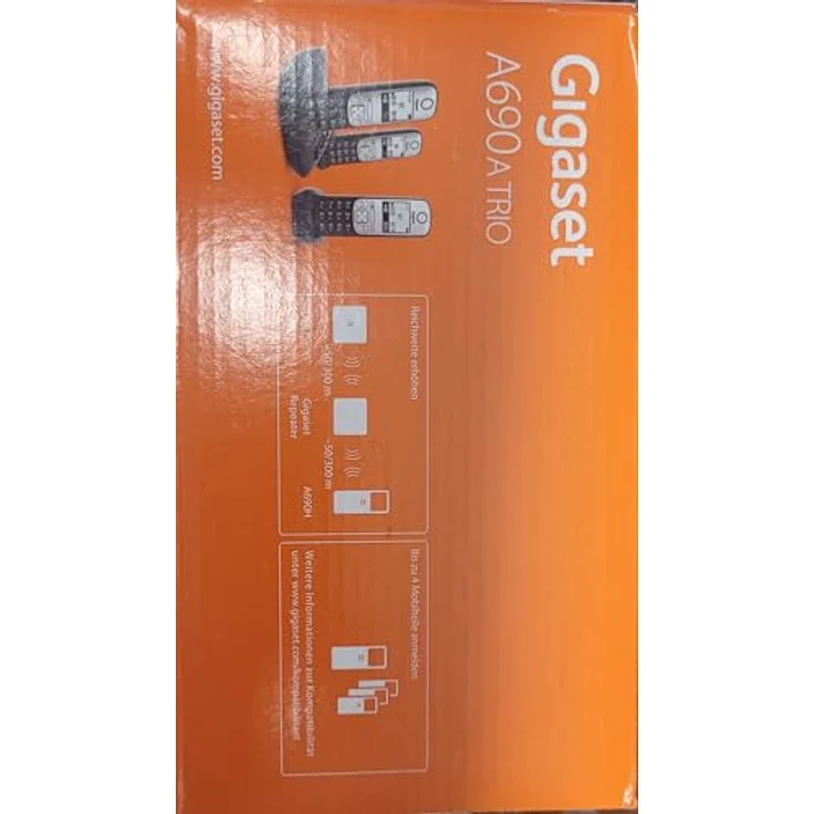 Gigaset A690 AM TRIO DECT Schnurlostelefon mit 3 Mobilteilen, Anrufbeantworter und beleuchtetem Display, Schwarz – Bild 7