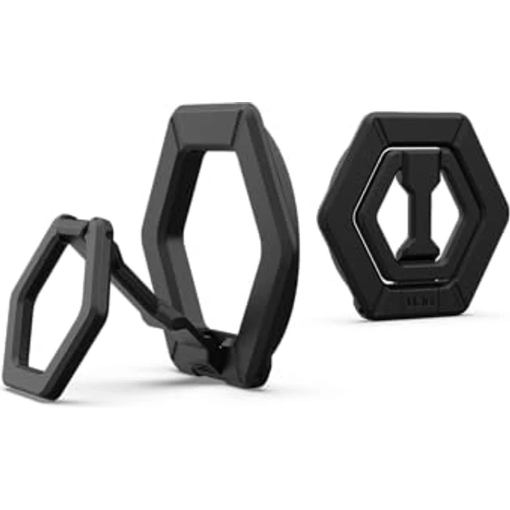URBAN ARMOR GEAR Magnetring/Halterung/Ständer für magnetische Hüllen [360 Grad drehbar, Aufstellung im Hoch- und Querformat, Starke Magneten] schwarz – Bild 1