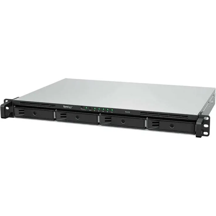 Synology RX426, Rack-Erweiterungsgehäuse mit 4 Schächten für SATA-Laufwerke, Schwarz/Grau