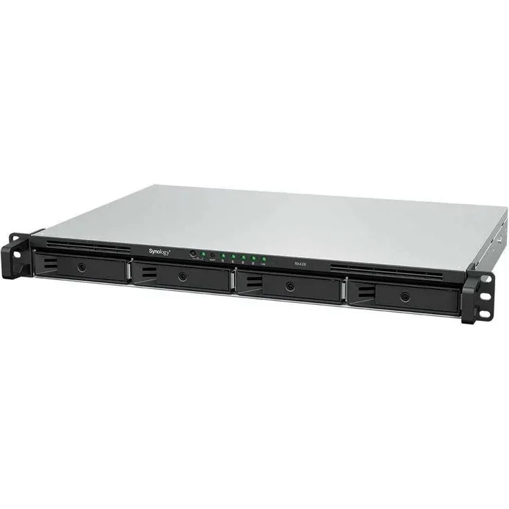 Synology RX426, Rack-Erweiterungsgehäuse mit 4 Schächten für SATA-Laufwerke, Schwarz/Grau