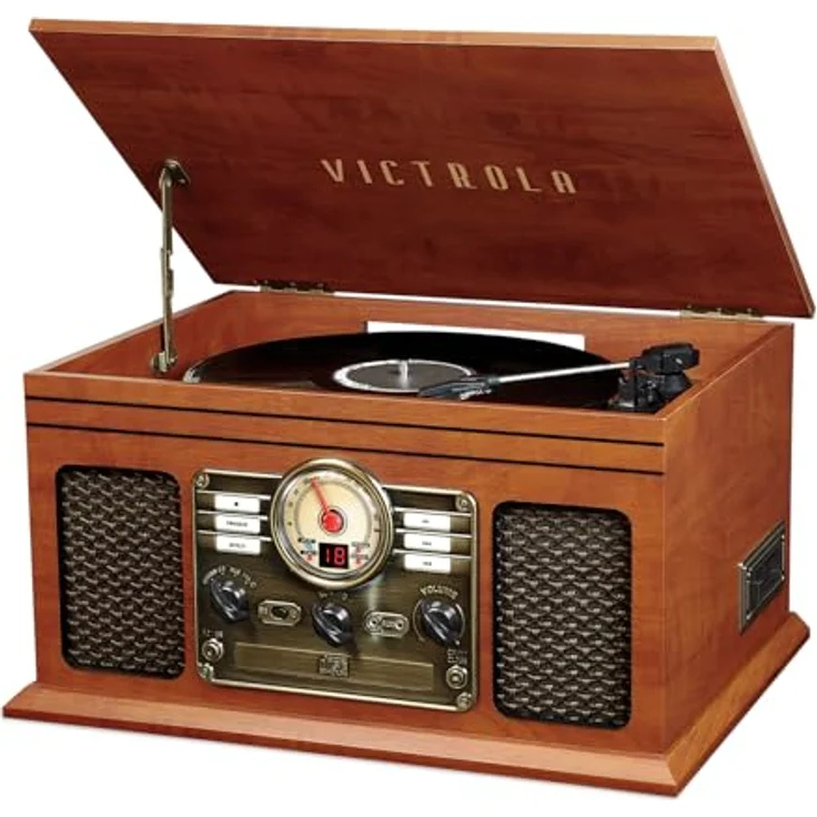 Victrola Classic 6-in-1 Bluetooth Record Player Music Centre - Mahagoni – Bild 2