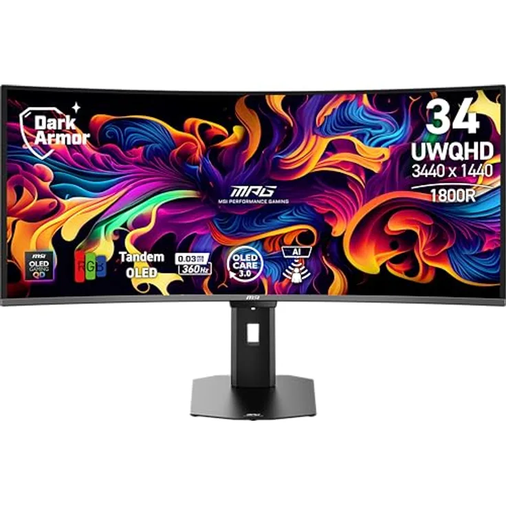 MSI MPG 341CQRDE QD-OLED X36 Gaming Monitor - 360Hz, 0,03ms GtG