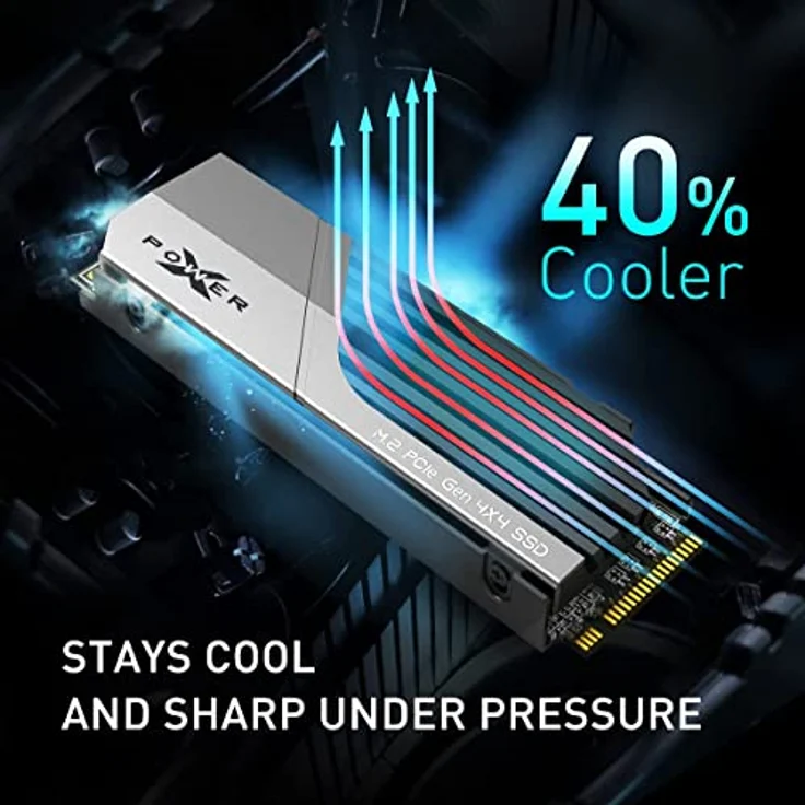 Silicon Power 1TB XS70 – funktioniert mit Playstation 5, Nvme PCIe Gen4 M.2 2280 interne Gaming SSD W/R bis zu 7.300 MB/6.000/s (SP01KGBP44XS7005) – Bild 3