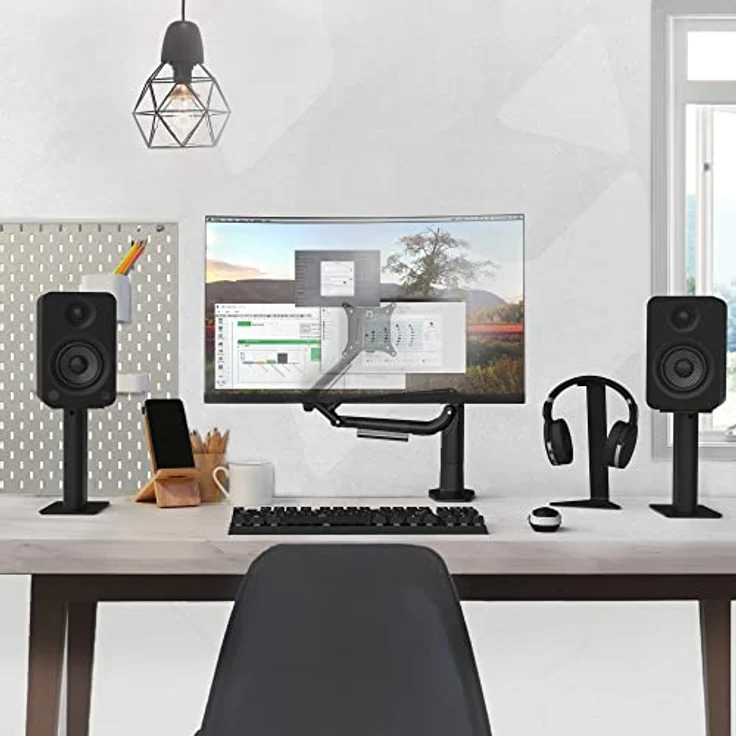 Kanto SP9 Universal Desktop Speaker Stands – 9 Zoll – 2 Stück – Stahl (schwarz) - Verbesserte Klangqualität und universelles Design – Bild 2