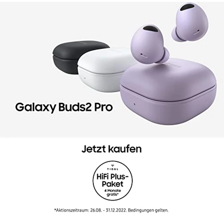 Samsung Galaxy Buds2 Pro kabellose Bluetooth-Kopfhörer, True Wireless, Geräuschunterdrückung, Lade-Etui, Klangqualität, Wasserabweisend, Bora Purple inkl. Nukin Clear Case[Exklusiv bei Amazon] – Bild 2