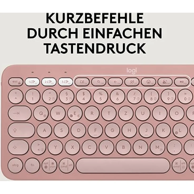 Logitech Pebble 2 Combo, kabellose Tastatur und Maus, leise und mobil, anpassbar, Logi Bolt, Bluetooth, Easy-Switch für Windows, macOS, iPadOS, Chrome, Deutsches QWERTZ-Layout, Rosa – Bild 5