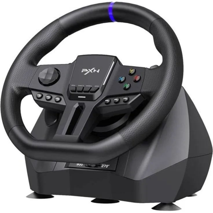 PXN V900 Gen2, Gaming Lenkrad & Pedale Set mit 16-Bit Encoder, 270°/900° Rotation, RGB-beleuchtet, kompatibel mit PC, Xbox, PlayStation und Nintendo Switch