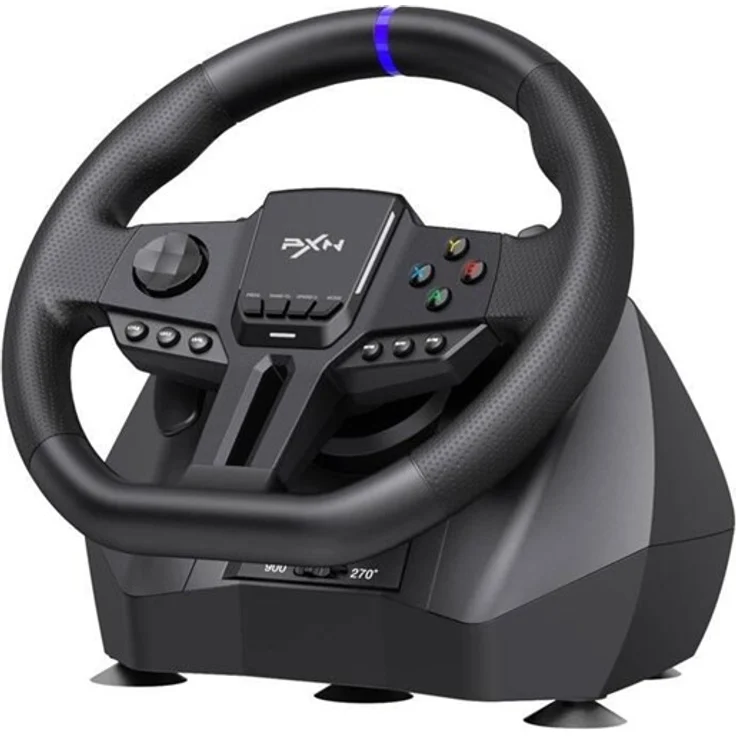 PXN V900 Gen2, Gaming Lenkrad & Pedale Set mit 16-Bit Encoder, 270°/900° Rotation, RGB-beleuchtet, kompatibel mit PC, Xbox, PlayStation und Nintendo Switch