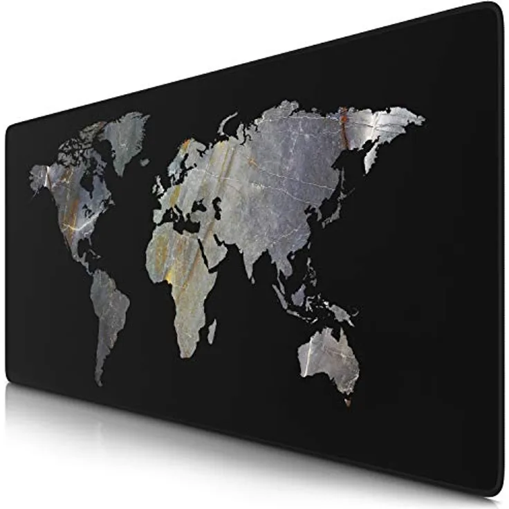CSL-Computer TITANWOLF XXL Mauspad Gaming Titanwolf 900x400 mm - verbessert Präzision und Geschwindigkeit - Weltkarte