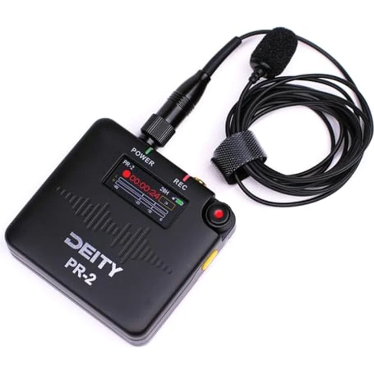 Deity PR-2, Stereo Pocket Recorder mit Lavalier Mic und 30 Stunden Batterielebensdauer, Schwarz – Bild 1