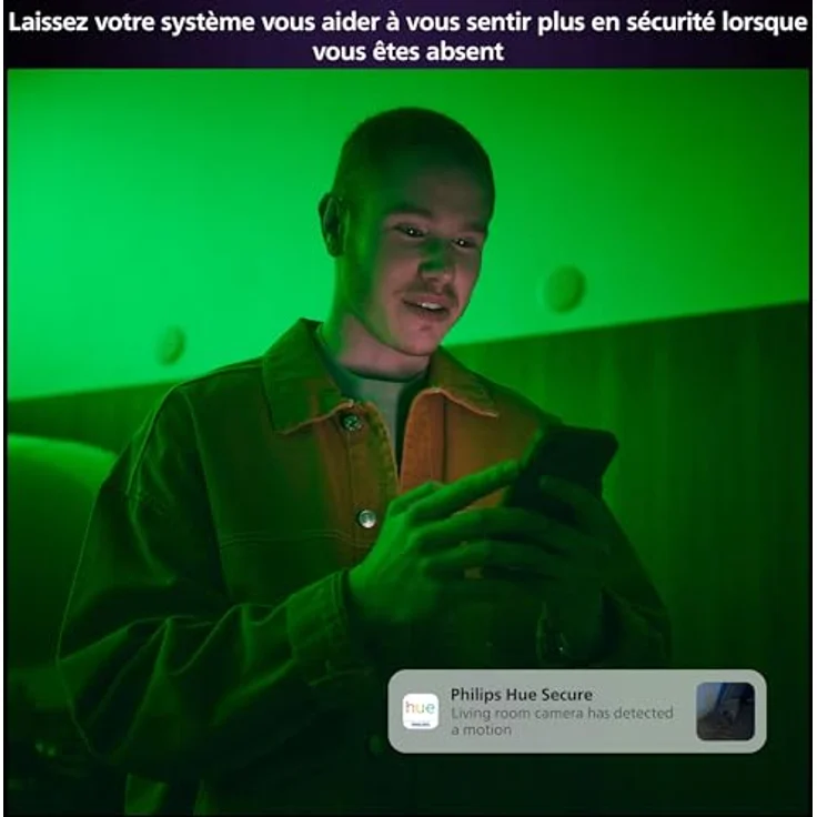 Philips Hue Secure kabelgebundene Smart Home Überwachungskamera mit Standfuß, Full HD Video, für drinnen oder draußen, einfach zu installieren, Smart Home Security und Lichtsteuerung per App, weiß – Bild 6
