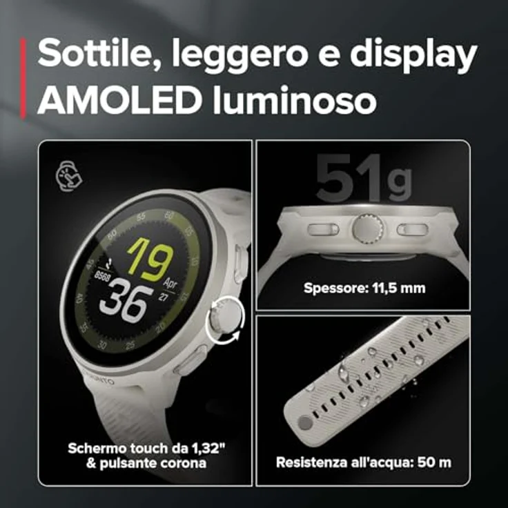 SUUNTO Run GPS Laufuhr, 1,32" AMOLED-Touchscreen, Multisport-Aktivitätentracker, präzises GPS, Herzfrequenz-/Schlaf-Tracking, 12 Tage Akkulaufzeit, 4GB Offline-Musikspeicher, Leichtgewicht – Bild 2