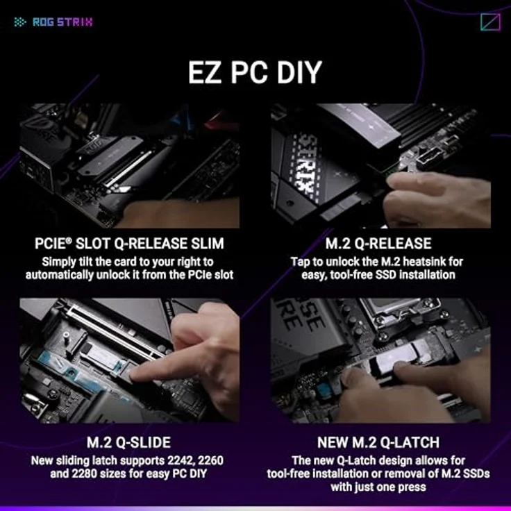 ASUS ROG Strix X870E-E Gaming WiFi Mainboard Sockel AM5 (AMD, ATX, DDR5, WiFi 7, PCIe 5.0) in schwarz – Bild 5