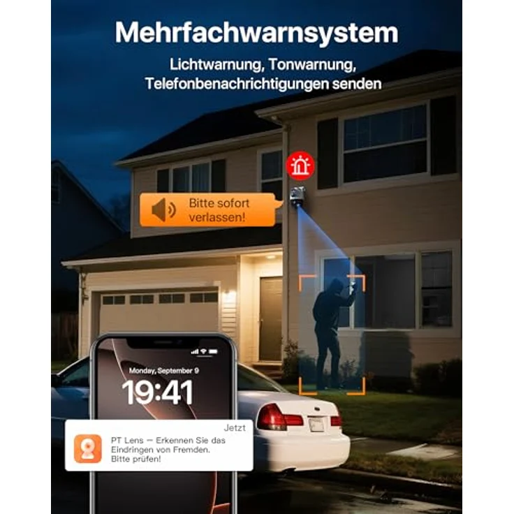 Tenda RH9-WCA Wi-Fi 4MP Schwenk/Neige-Dualobjektiv-Überwachungskamera mit Nachtsicht und IP65 Schutz für den Außenbereich – Bild 5