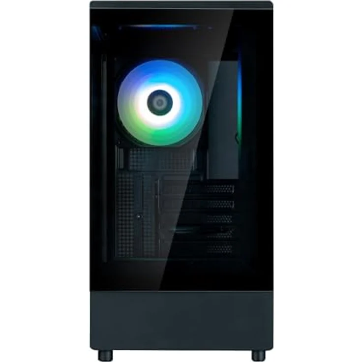 Zalman PC-Gehäuse Mini Tower P10 (Schwarz) mit 2 gehärteten Glaspaneelen und 120mm ARGB-Lüfter – Bild 3
