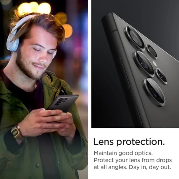 Spigen Glas.tR EZ Fit Optik Pro Kameraschutz für Samsung Galaxy S24 Ultra, 2 Stück, Titanium Black, Anti-Kratzer, 9H Härte Folie - Preisvergleich – Bild 3