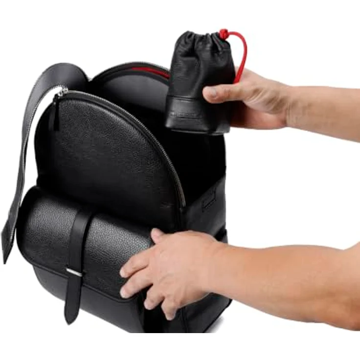 Artisan & Artist ACAM LPL 140 BLK, Objektivtasche aus Ziegenleder mit herausnehmbarer Polsterbasis, Schwarz – Bild 5