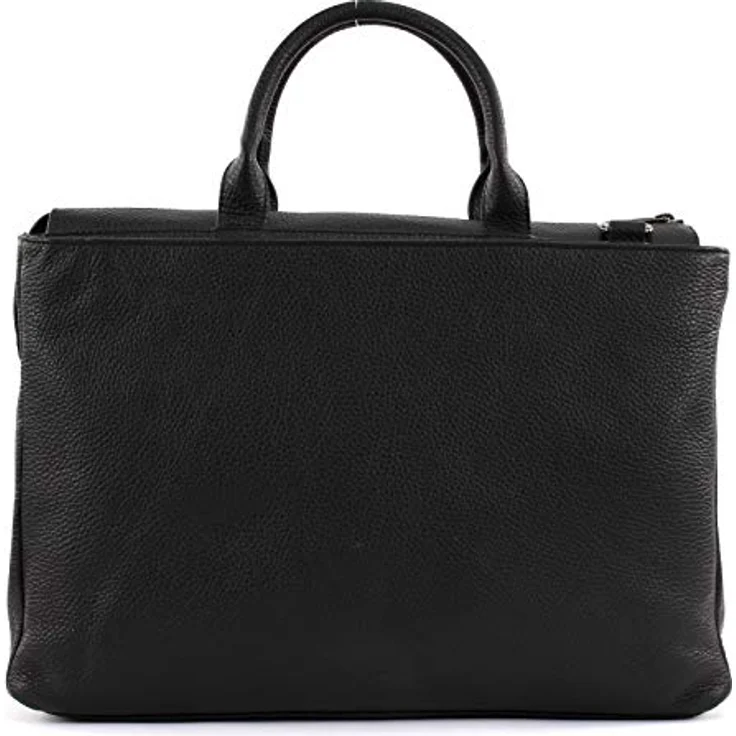 Mandarina Duck Mellow Leather Aktentasche, Laptoptasche aus weichem Rindleder, Schwarz, mit abnehmbarem Schultergurt, geräumigem Hauptfach für A4-Unterlagen, Reißverschluss mit Druckknopf – Bild 7