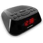Metronic 477003 FM-Radiowecker mit Doppelalarm, Schwarz
