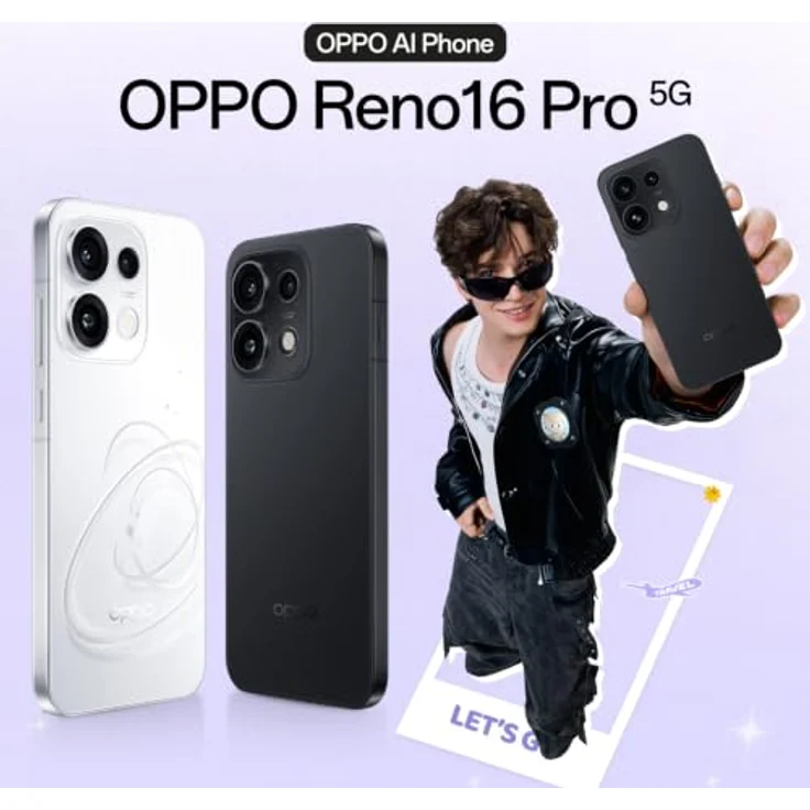 OPPO Reno16 Pro 5G, 200MP Kamera, 6,32" AMOLED 144Hz, 6000mAh, 12GB RAM, 512GB Speicher, Pop White – Bild 2