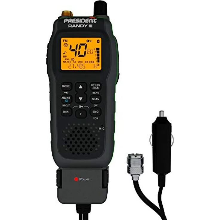 President ASC PRÄSIDENT Randy III, CB-Handfunkgerät mit 40 Kanälen, automatischer Rauschsperre und tragbarem Lithium-Ionen-Akku – Bild 2