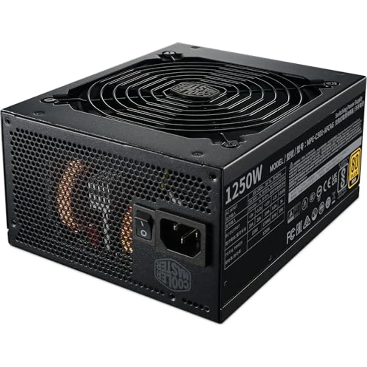 Cooler Master MWE Gold 1250 V2, Vollmodulares ATX 3.1 Netzteil, 80 Plus Gold, 1250 Watt, PCIe 5.1, 140 mm FDB-Lüfter, hohe Temperaturbeständigkeit bis 50 °C – Bild 4