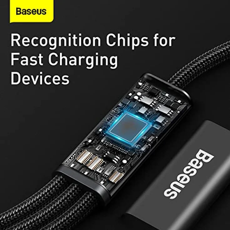 Baseus Rapid Series 3-in-1-Kabel USB-C, Lightning und Micro-USB, 20 W Schnellladung, 1,5 m, Schwarz – Bild 2