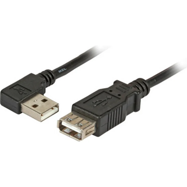 EFB USB2.0 Verlängerungskabel A-gewinkelt-A, 1.0m, schwarz, max. 480 Mbit/s Datenübertragungsrate