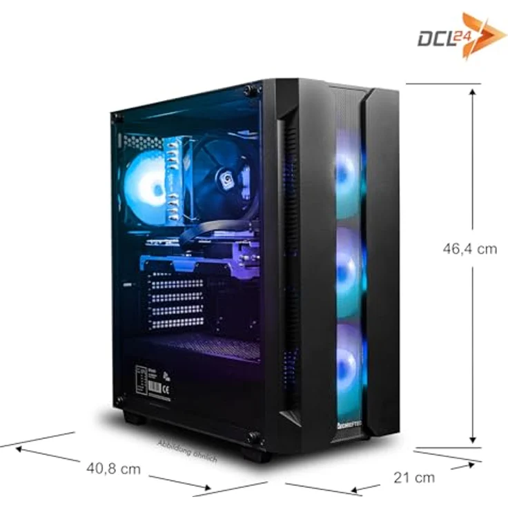 DCL24.DE Gamer PC Intel i7-14700, RTX5060Ti, 32GB RAM, 1TB SSD, schwarzes RGB LED Gehäuse – Bild 6