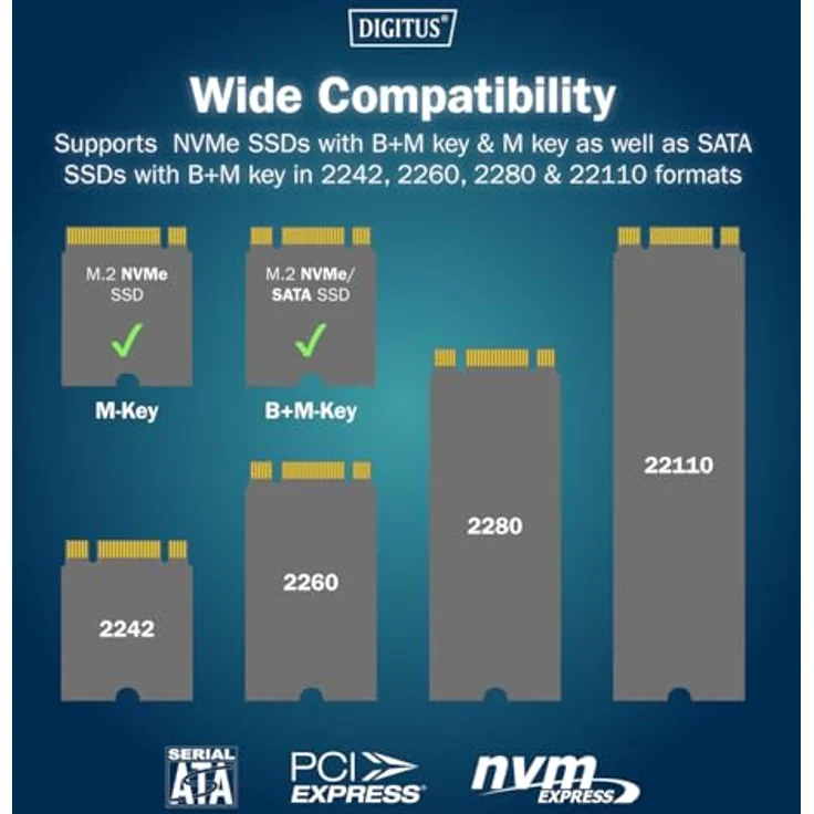 DIGITUS M.2 SSD-Dockingstation für NVMe- und SATA-SSDs bis 4 TB, USB-C 3.2 Gen2 10 Gbit/s, Hot-Swap, Schwarz – Bild 2