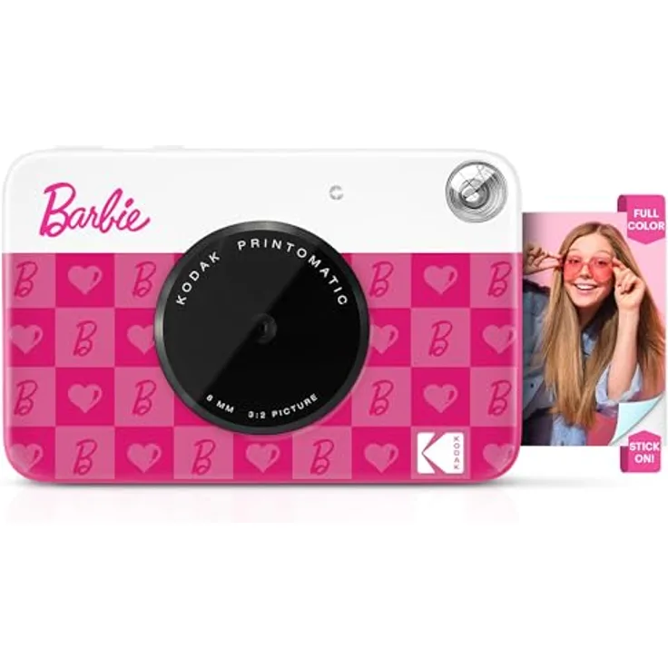 KODAK Barbie x Kodak Printomatic Digitale Kamera – 5MP Tragbare Barbie Kamera Drucken Bunte 2x3” Selbstklebende Fotos – Ikonischer Stil