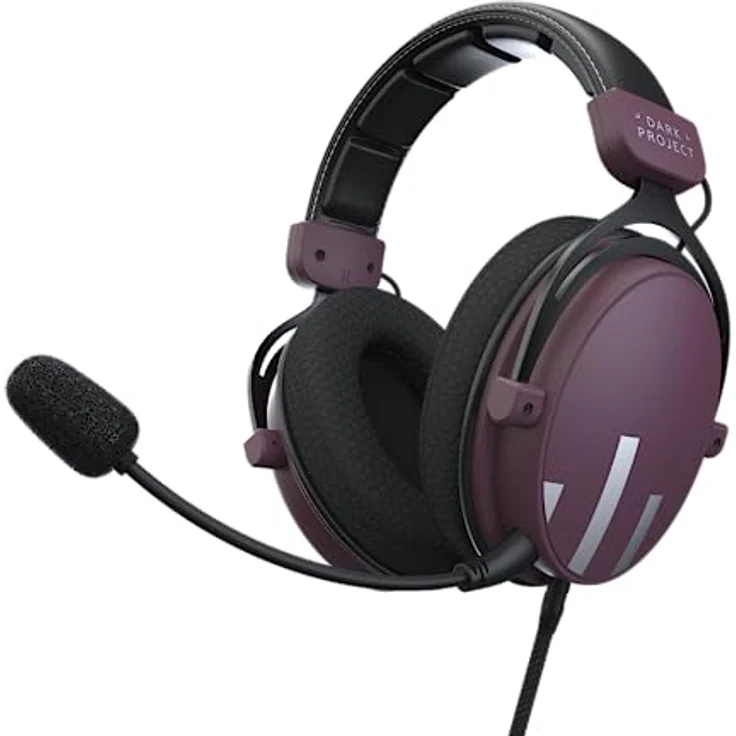 Dark Project One HS4, Gaming-Kopfhörer mit 53-mm-Treibern, abnehmbarem Mikrofon und gepolstertem Kopfbügel – Bild 5