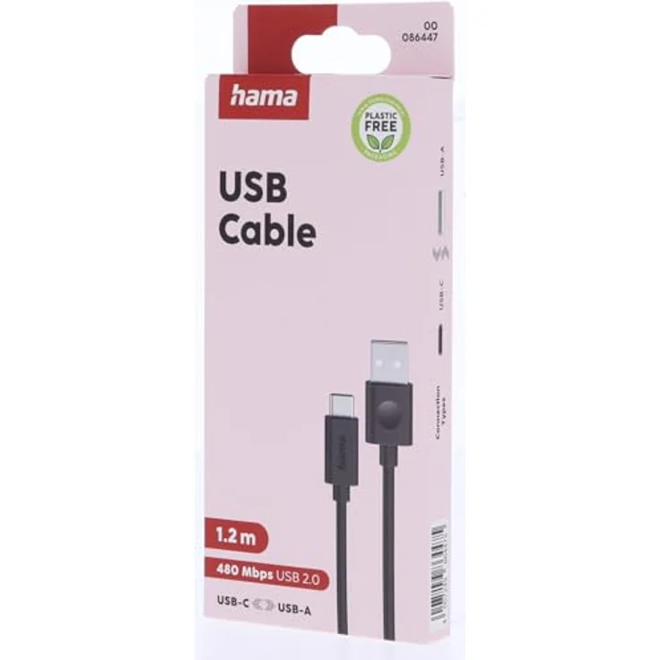 Hama USB-Kabel, USB-A auf USB-C, 1,2 m, Schwarz, Schnellladekabel für Smartphones und Tablets, 480 Mbit/s Datenübertragung – Bild 3