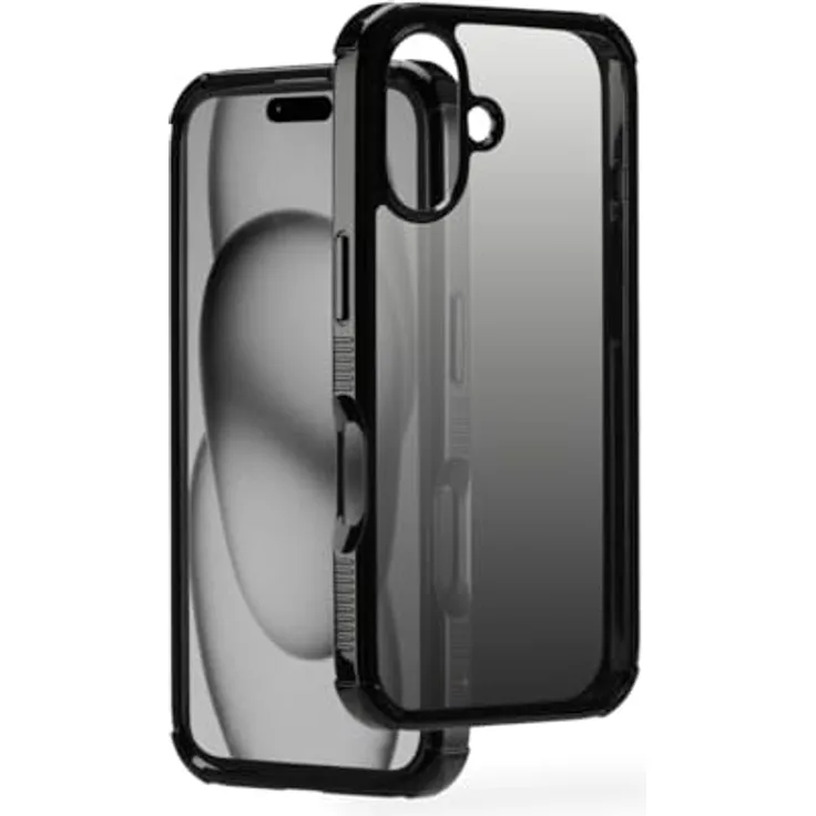 Hama Handyhülle Extreme Protect für Apple iPhone 16 (Bumper D3O-lizenziert, stoßfest, sturzsicher und bruchsicher, Case für induktives Laden, Farbverlauf) schwarz