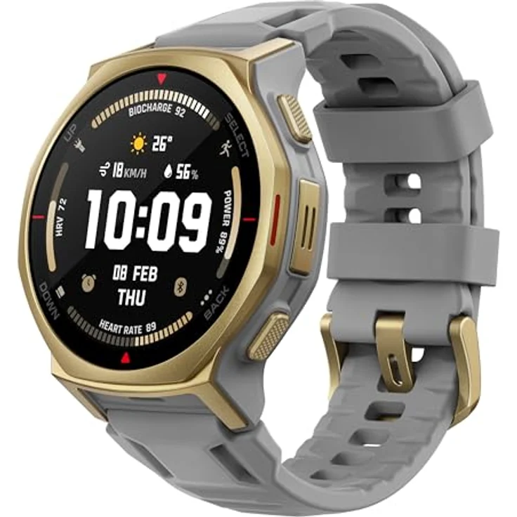 Amazfit T-Rex 3 Pro Outdoor Smartwatch 44 mm mit Saphir-AMOLED, Taschenlampe, Titanlünette, Dual-Band GPS, Offline-Karten, bis zu 17 Tage Akku, 10 ATM, 180+ Sportmodi, Android & iPhone, Arktisches Gold – Bild 1