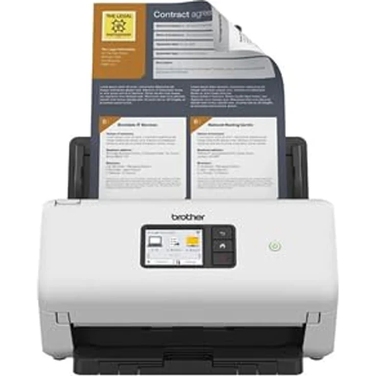 Brother ADS-4500W Dokumentenscanner, Dual CIS, Duplex, A4, 600 dpi x 600 dpi, bis zu 35 Seiten-Min. (einfarbig) - bis zu 35 Seiten-Min. (Farbe), automatischer Dokumenteneinzug (60 Blätter), bis zu 5250 Scanvorgänge-Tag, USB 3.0, LAN, Wi-Fi(n), USB 2.0 (Host) – Bild 2