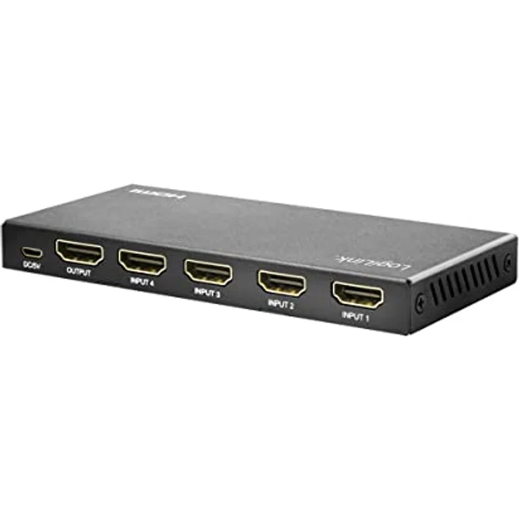 Logilink HD0056 - HDMI-Switch 4x1-Port (4X Quellen & 1x Ausgang), 4K/60 Hz, HDCP, HDR, CEC, RC Schwarz – Bild 2