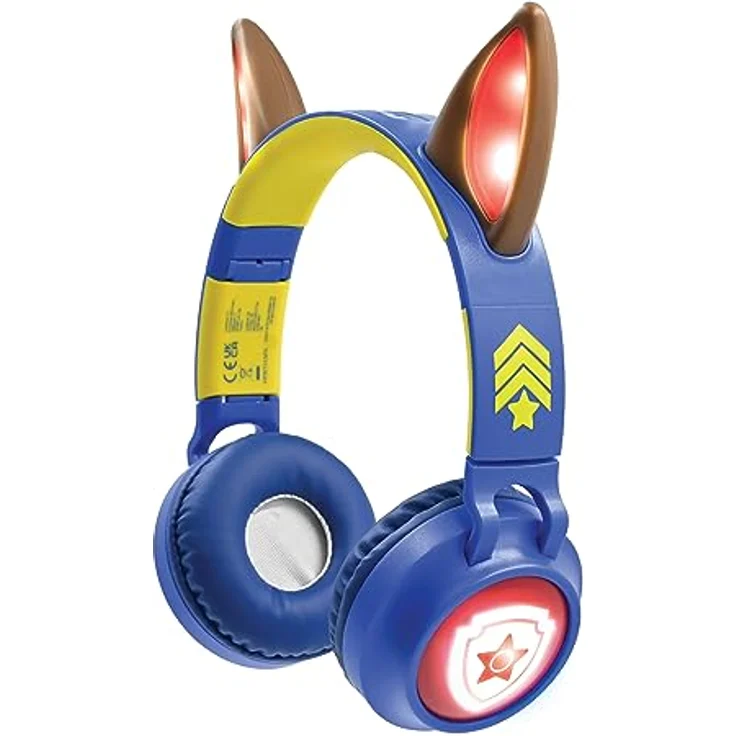 Lexibook Paw Patrol 2-in-1 kabellose und kabelgebundene Kopfhörer mit Chase-Ohren, hohe Klangqualität bis 85 dB, Lichteffekte, faltbar, verstellbar, wiederaufladbar, Blau – Bild 1