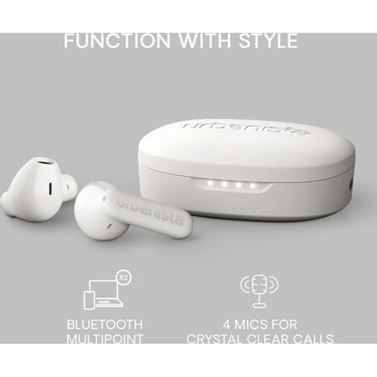 Urbanista Copenhagen 2 True Wireless In-Ear-Kopfhörer, Bluetooth 5.4, IPX4, Touch-Steuerung, Weiß – Bild 5