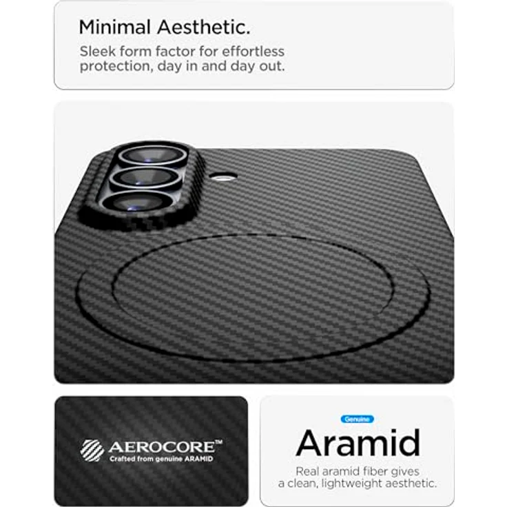 Spigen Air Skin Aramid MagFit Hülle für Samsung Galaxy S26 – Ultrathin, Stoßfest, Premium Aramidfaser, Schwarz, Kompatibel mit MagSafe – Bild 5