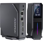 Mini PC mit LCD Bildschirm, 1024 GB (1TB) M.2 NVMe SSD Mini Computer, Intel Alder Lake-N95(bis zu 3,40 GHz, 20 W TDP), 16 GB DDR4 Vertikaler Mini Desktop Computer mit RGB/WiFi 6/Dual LAN für Heim/Büro
