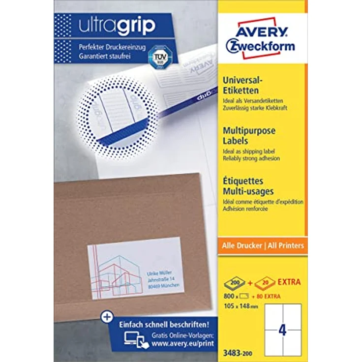 Zweckform 3483-200 Avery Etiketten 105x148mm weiß – Bild 1