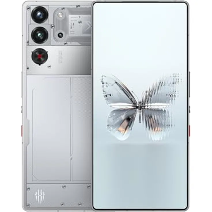 REDMAGIC 10 Pro 144Hz Gaming Handy, 5G Android Smartphone, 16GB RAM+512GB ROM, Snapdragon 8 Elite, 6.85" 1.5K AMOLED Full Bildschirm, FHD+ Gaming Telefon, 50MP Kamera, 80W Ladegerät, Dual-SIM Silber