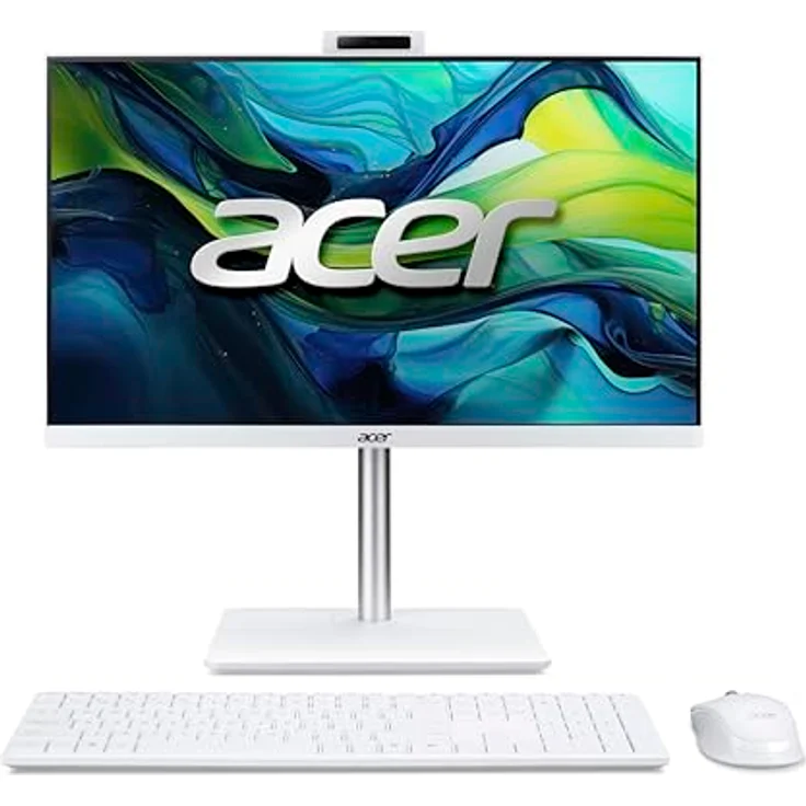 Acer Aspire C24-A All In One PC, 23 Zoll Full HD 120 Hz IPS Display, Intel Core i3-1305U, 8 GB DDR4 RAM, 256 GB SSD, Weiß, Windows 11 Home – Bild 1